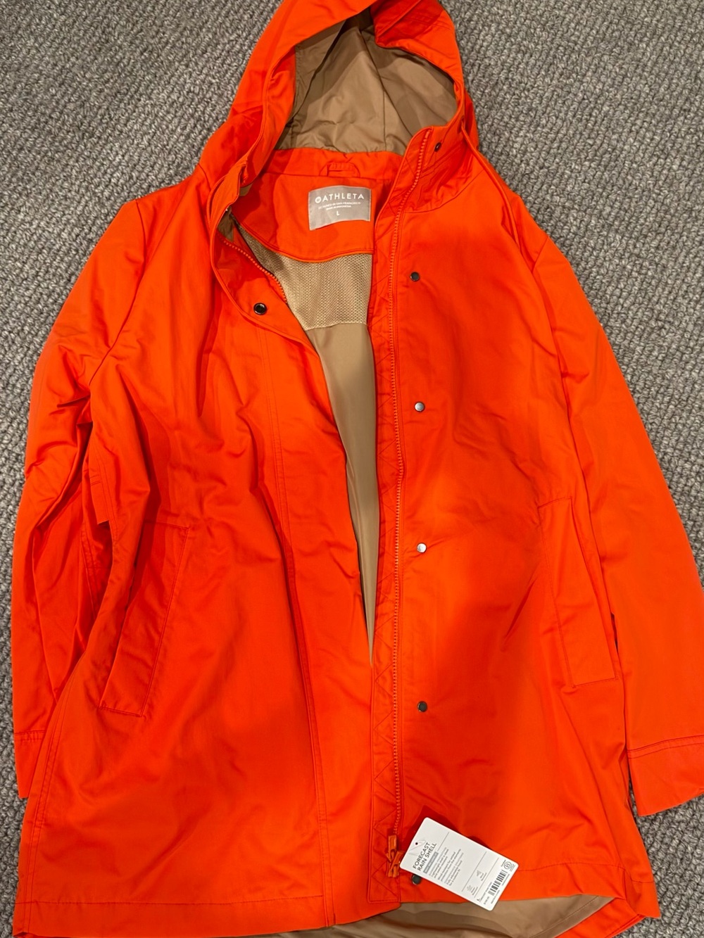 Forcast Women's Bright Orange Hooded Trench Coat